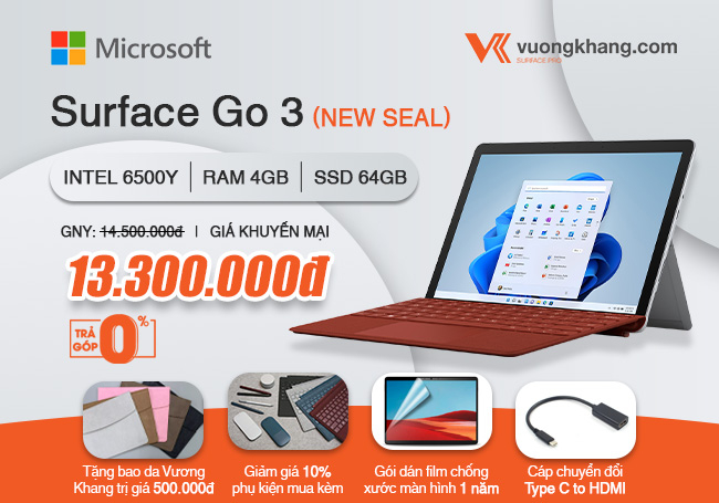 Surface Go 3 | Intel 6500Y / RAM 4GB/ eMMC 64GB (Wifi)
